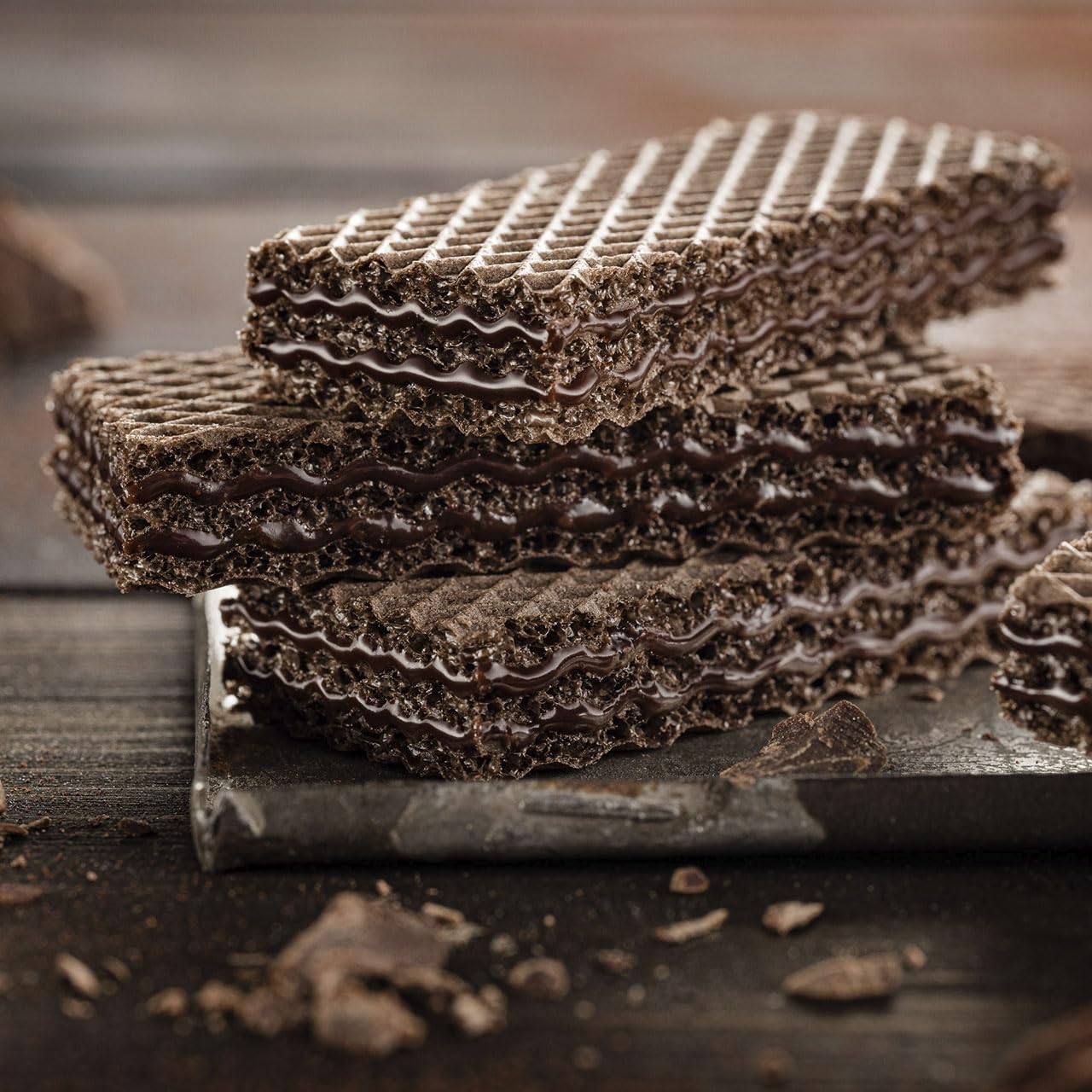 Loacker Classic Double Choc Wafers - Premium Crispy Cocoa Wafer Cookies with Chocolate Cream Filling - Multipack of 12 Snack Packs - NON-GMO
