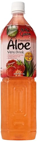 Aloe Garden Aloe Vera Drink, Strawberry, 50.7 Fluid Ounce (Pack of 12)