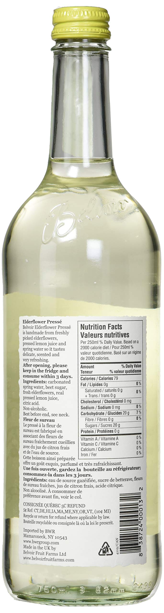Belvoir Organic Elderflower Presse Juice, Glass 25.4 Ounce