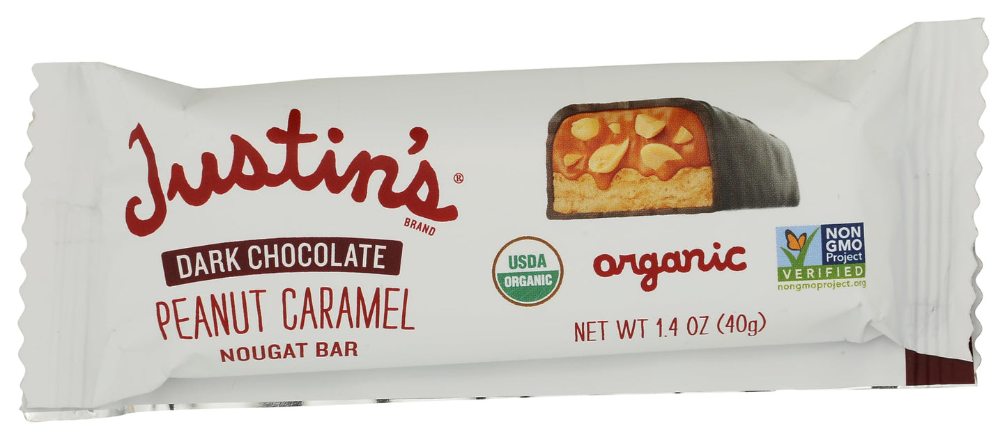 JUSTINS Organic Dark Chocolate Peanut Caramel Bar, 1.4 OZ