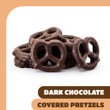 Chocolate Covered Pretzels - 22 Ounce Pack - Dark Chocolate Pretzels for Buffets, Office Bowls, Snacking, and Gifting - Sweet & Salty Snack - Crunchy