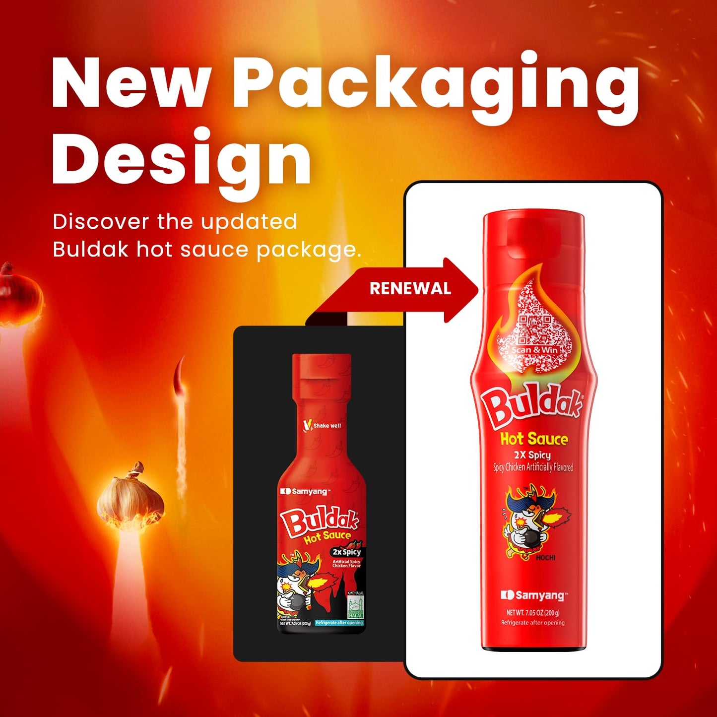 Samyang Buldak Hot Sauce - 2X Spicy, Korean Spicy Hot Chicken 2X Flavor Sauce [5.57 fl oz (200g) x 2 pack]