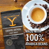 Yellowstone Caramel Oatmeal Light Roast Coffee,100% Arabica Ground Coffee, 12 oz.
