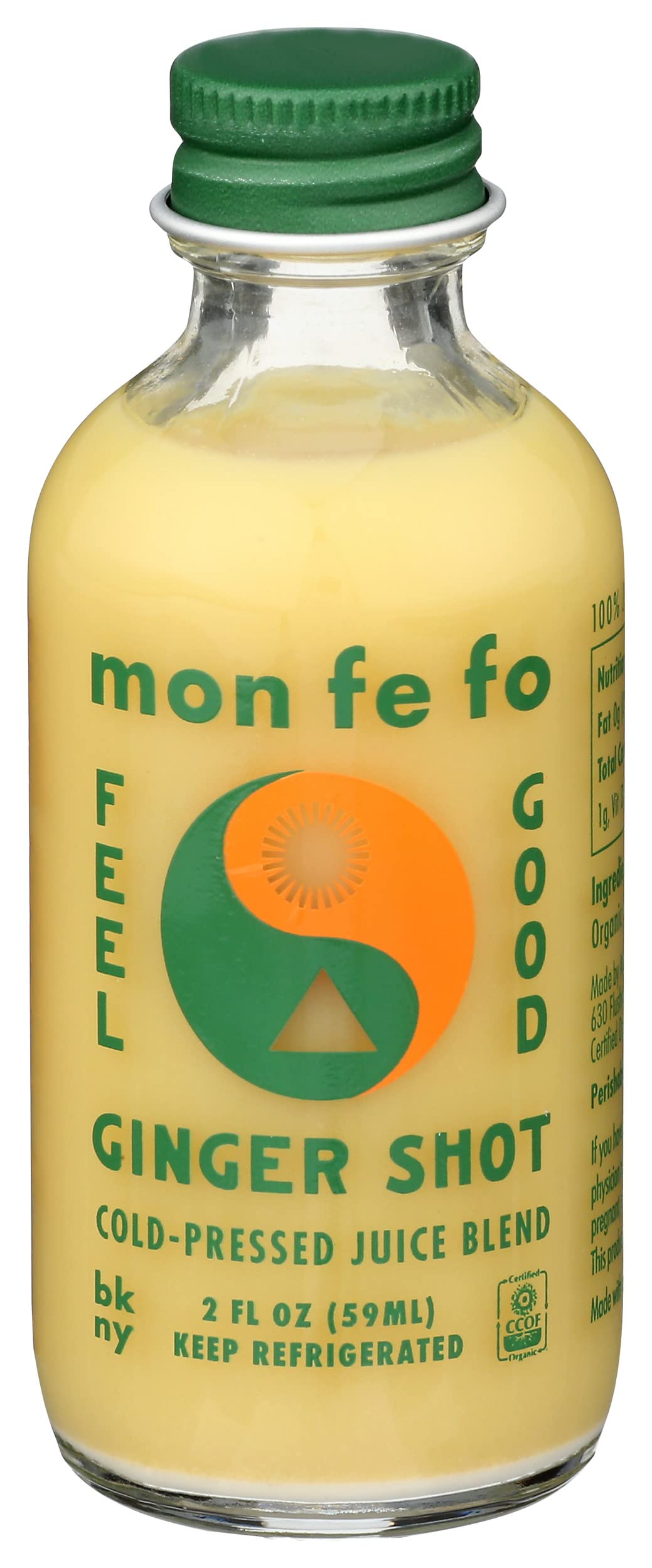 Monfefo, Juice Shot Ginger Organic, 2 Fl Oz