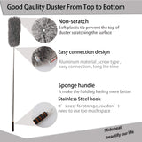 Midoneat Lambswool Duster with Extra Flexible Microfiber Head,Long Reach/Extendable Duster Up to 86" for Cleaning High Ceiling Fan, Interior Roof