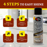 Rock Doctor Granite and Quartz Cleaner and Polish Set 18 oz Each Streak-Free Stone Cleaner with Carnauba Shine Safe for Marble, Tile, Travertine
