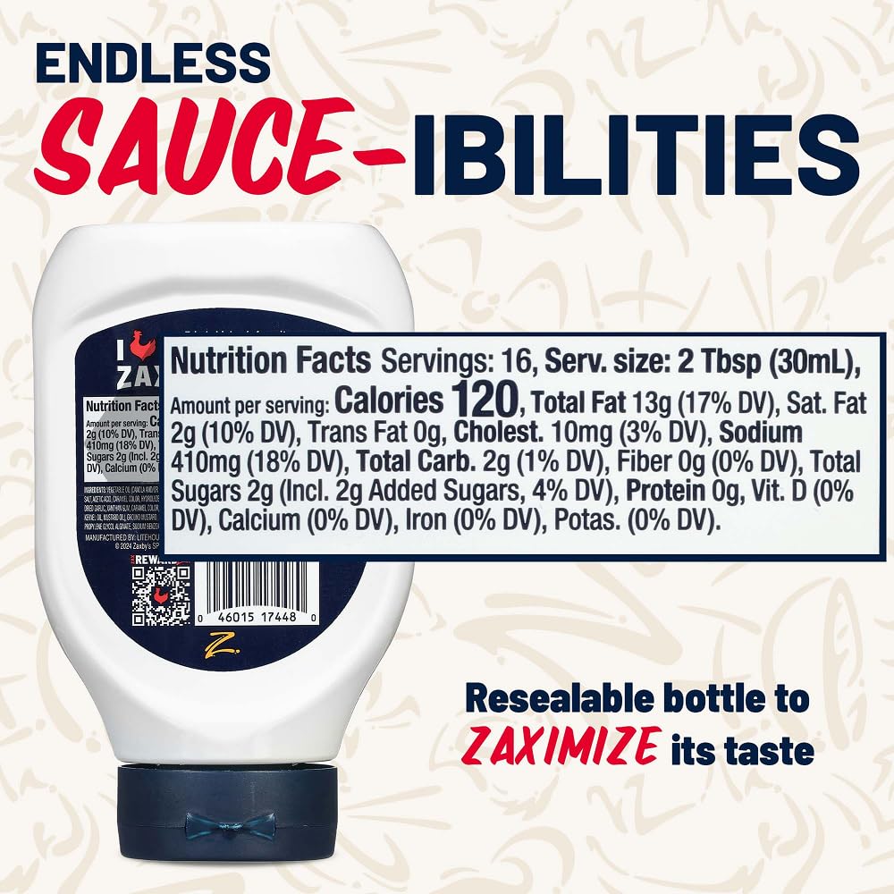 Zaxbys Zax Sauce - Special Dipping Sauce for Chicken, Burgers, French Fries, Wings, Sandwich, & More, Creamy & Smoky Aioli with Pepper, Secret Recipe