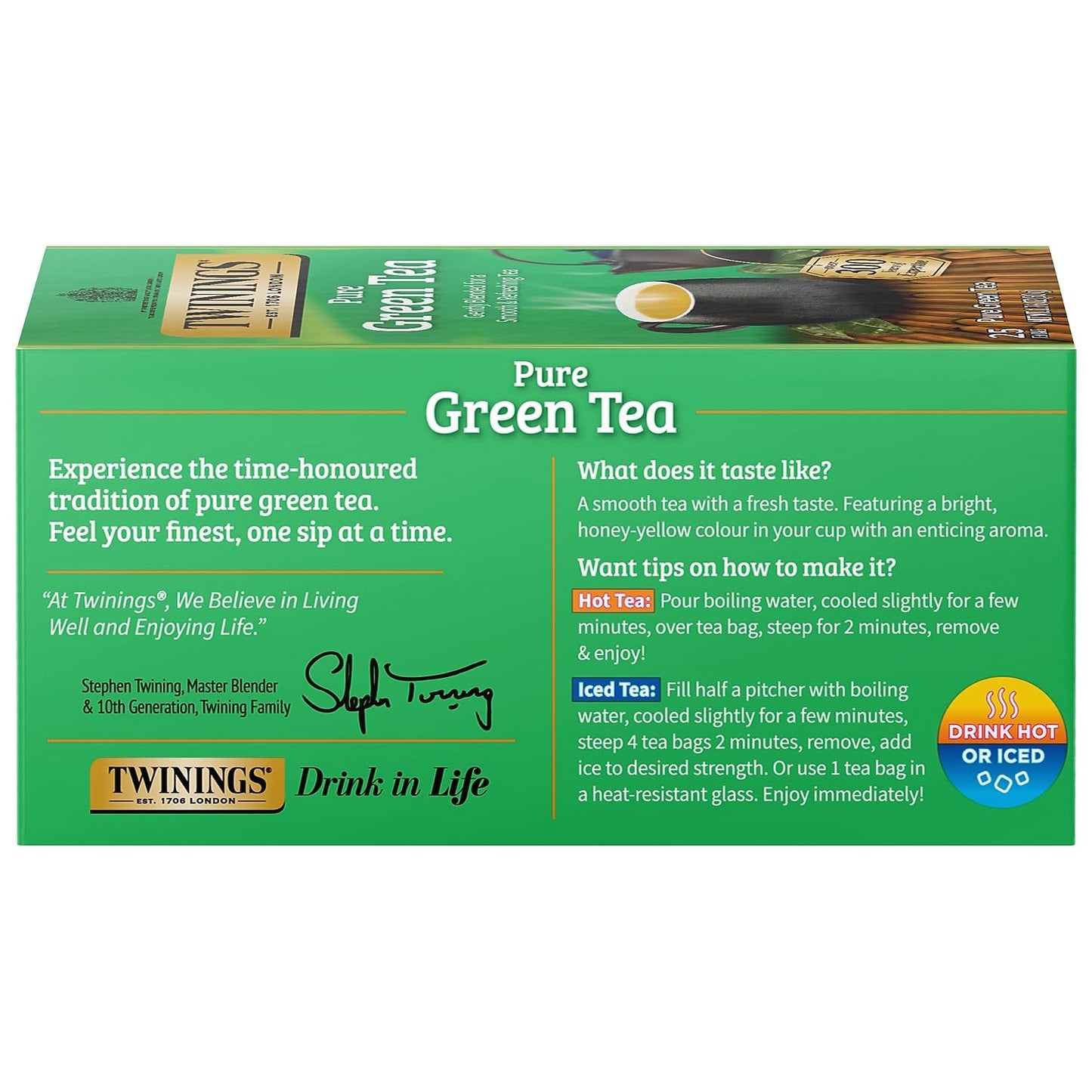 Twinings of London Pure Green Tea Bags, 25 Count