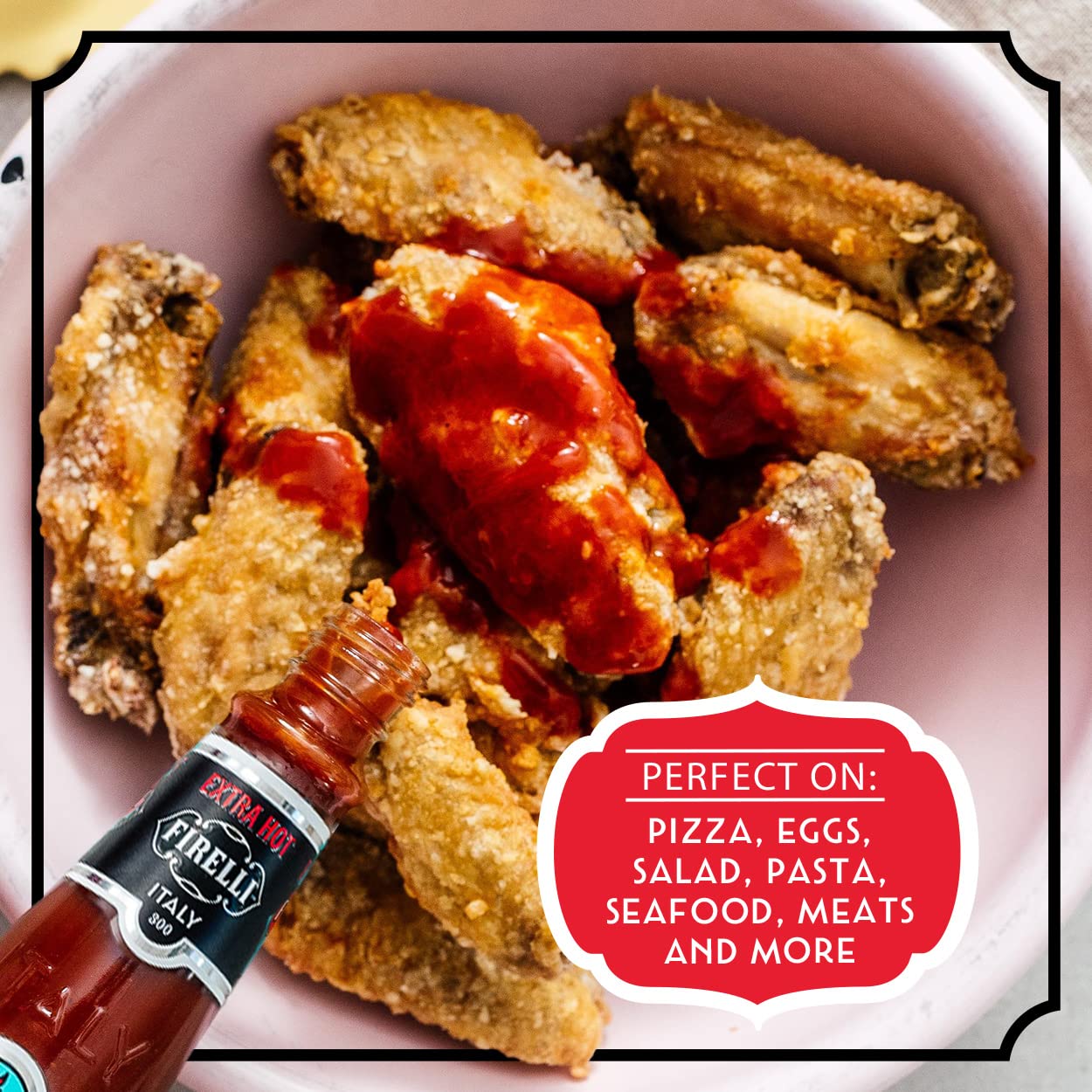 FIRELLI Extra Hot Italian Hot Sauce | 5oz Bottle (Pack of 3) | Perfect Added Kick for Wings or Pizza | Hottest Italian Hot Sauce, Gluten Free, Keto