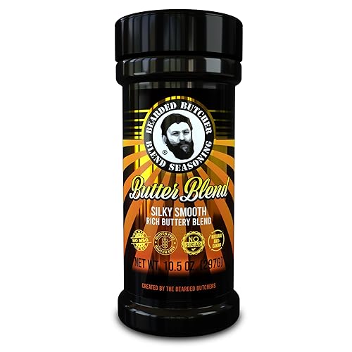 Bearded Butchers Butter Blend, 10.5 oz Shaker - Silky Smooth Butter Flavor, Perfect for Chicken, Steak, Corn on the Cob, Grilled Cheese, and More - No