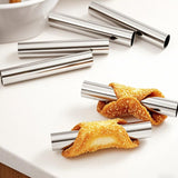 SEHOI 50 PCS Cannoli Tubes Molds, 5 Inch Stainless Steel Cannoli Shells Tubes, Non Stick Cannoli Tubes with 4 Cleaning Brushes, Cone Cream Horn Roll
