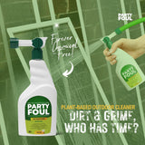 Party Foul Plant-Based Cleaner Spray | Eco-Friendly, Vegan Formula for Tiles, Counters, Granite, Metal, Glass, Wood & More | Natural I For Decks