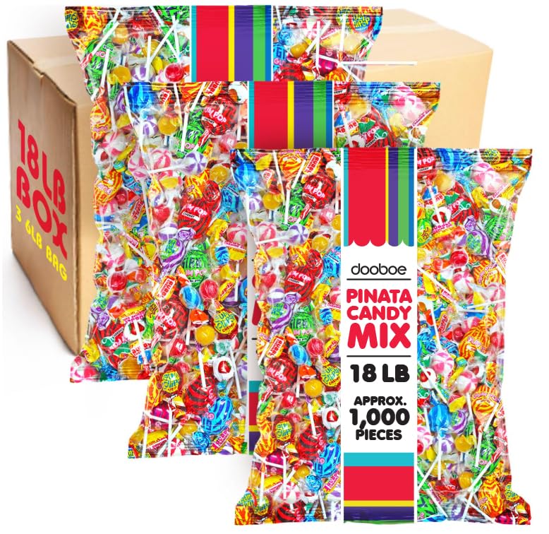 18 LB Bulk Pinata Candy Mix - Approx. 1,000 Pieces - Parade Throws - Individually Wrapped Assorted Candy for Pinatas, Parties, Parades, Birthdays