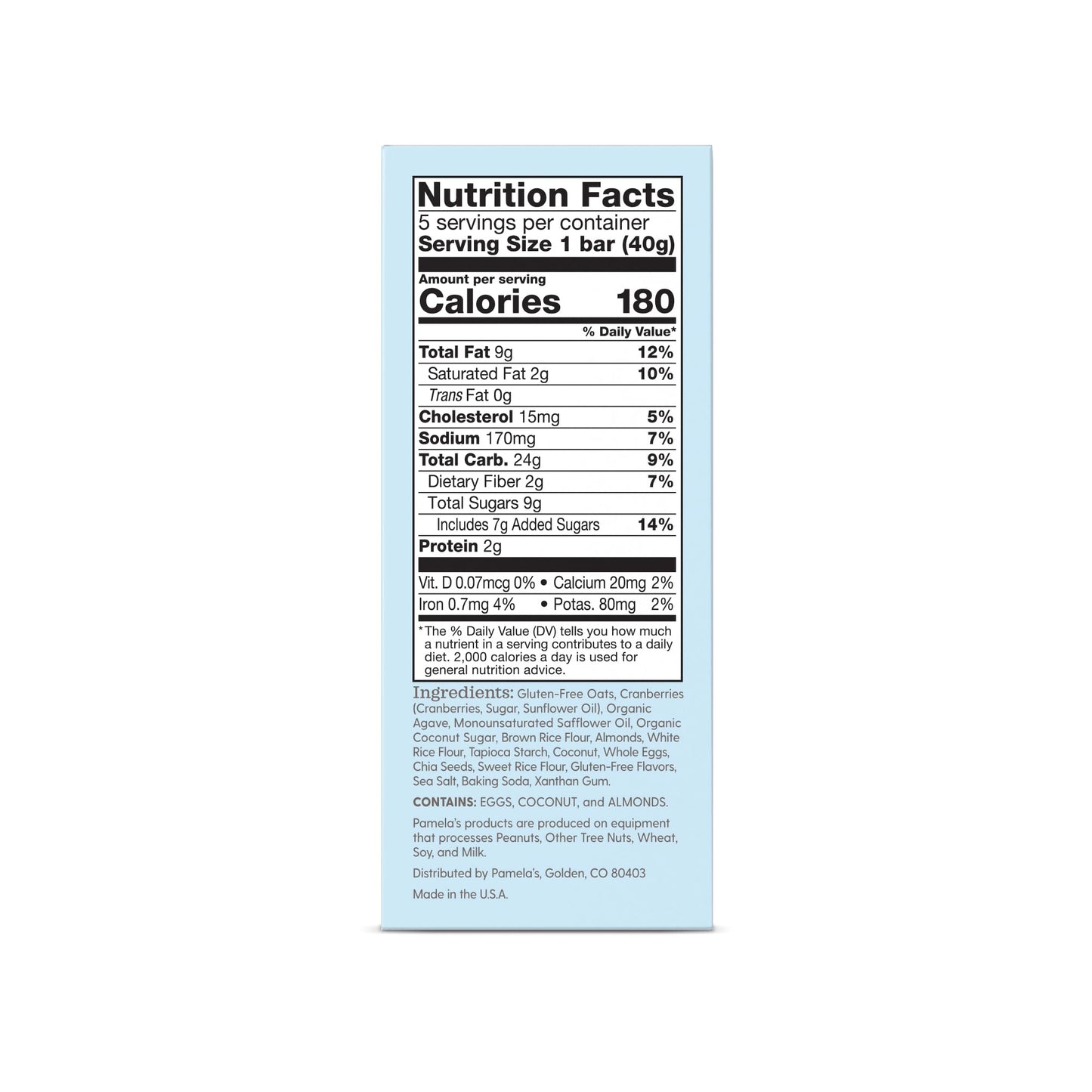 Pamela's Products Bars - Oat Cranberry Almond - 1.4 oz - 5 ct by Pamela's Products