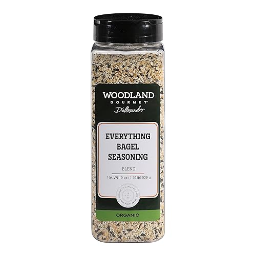 Organic Everything Bagel Seasoning, 19 oz - USDA Certified Organic Everything Seasoning Blend with Sesame, Poppy, Garlic & Onion, by Woodland Gourmet
