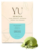 Yu Tea Decaf Organic Sencha Green Tea Powder, 30 Instant Packets | Rich in Antioxidants, EGCG, & L-Theanine | Pure Japanese First Harvest Leaf |