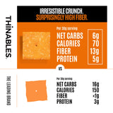Fiber Gourmet Thinables Baked Cheese Crackers Healthy Low Net Carb Keto - Real Cheddar, High Fiber, 70 Calories, 6g Net Carbs, 13g Fiber, 5g Protein