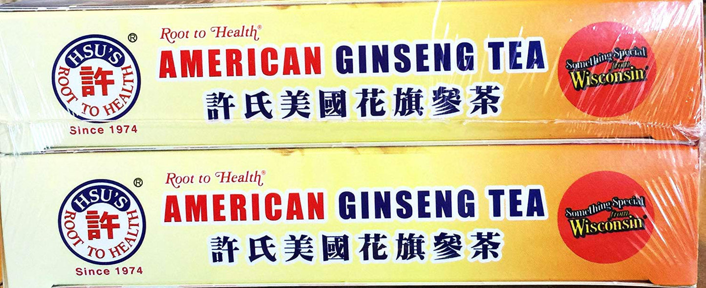Hsu's Root to Health American Ginseng Tea, 40 Teabags (2x20 Teabags)