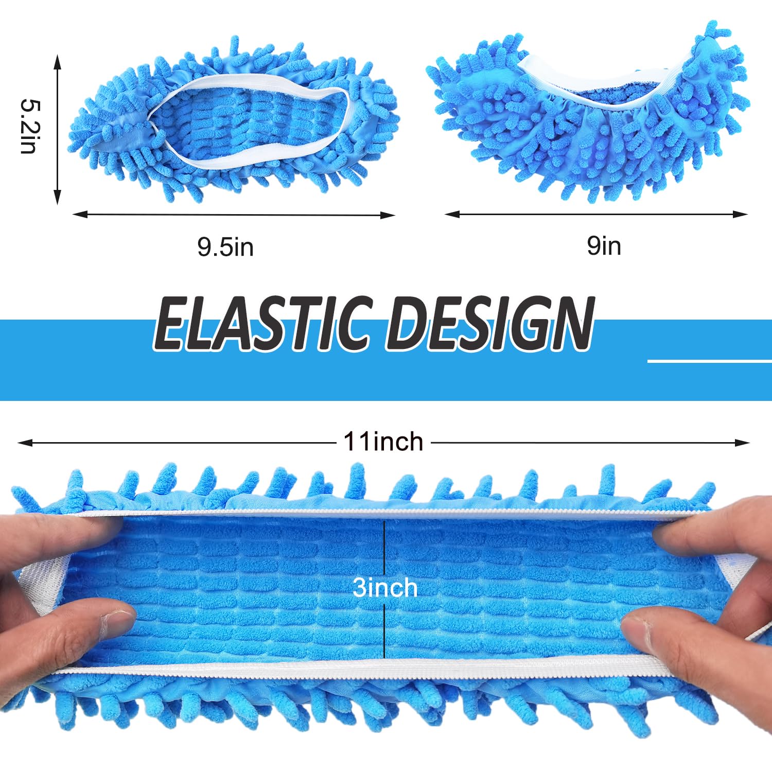 10 Pcs Shoes Cover Dust Duster, Washable Mop Slippers Shoes for Floor Cleaning, Reusable Microfiber Duster Mops for House, Office, Bathroom, Kitchen