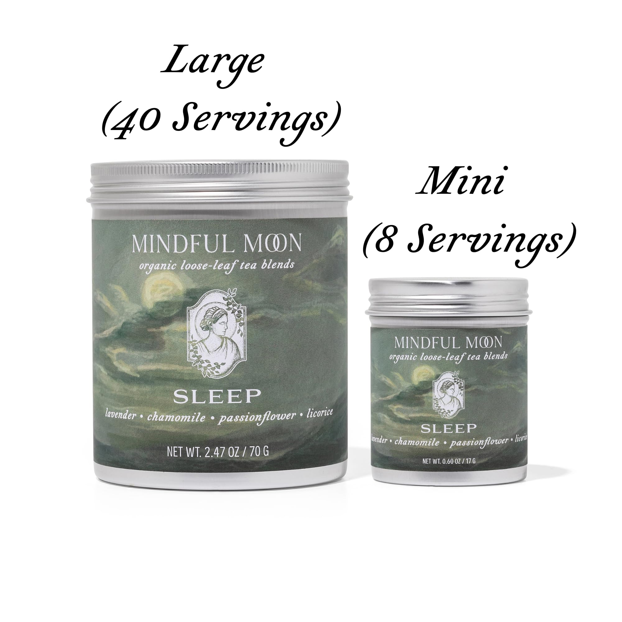Sleep Herbal Tea by Mindful Moon - Calming Blend with Chamomile, Lavender & Passionflower - Caffeine-Free, Loose Leaf (Large)