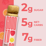 GOODTO GO Soft Baked Bars - Raspberry Lemon, 9 Pack - Gluten Free, Keto Certified, Paleo Friendly, Low Carb Snacks