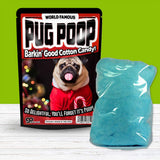 Pug Poop Cotton Candy Silly Stocking Stuffers for Adults Funny Holiday Candy Gags Poop Pranks Novelty Christmas Gags Blue Cotton Candy Gluten-Free