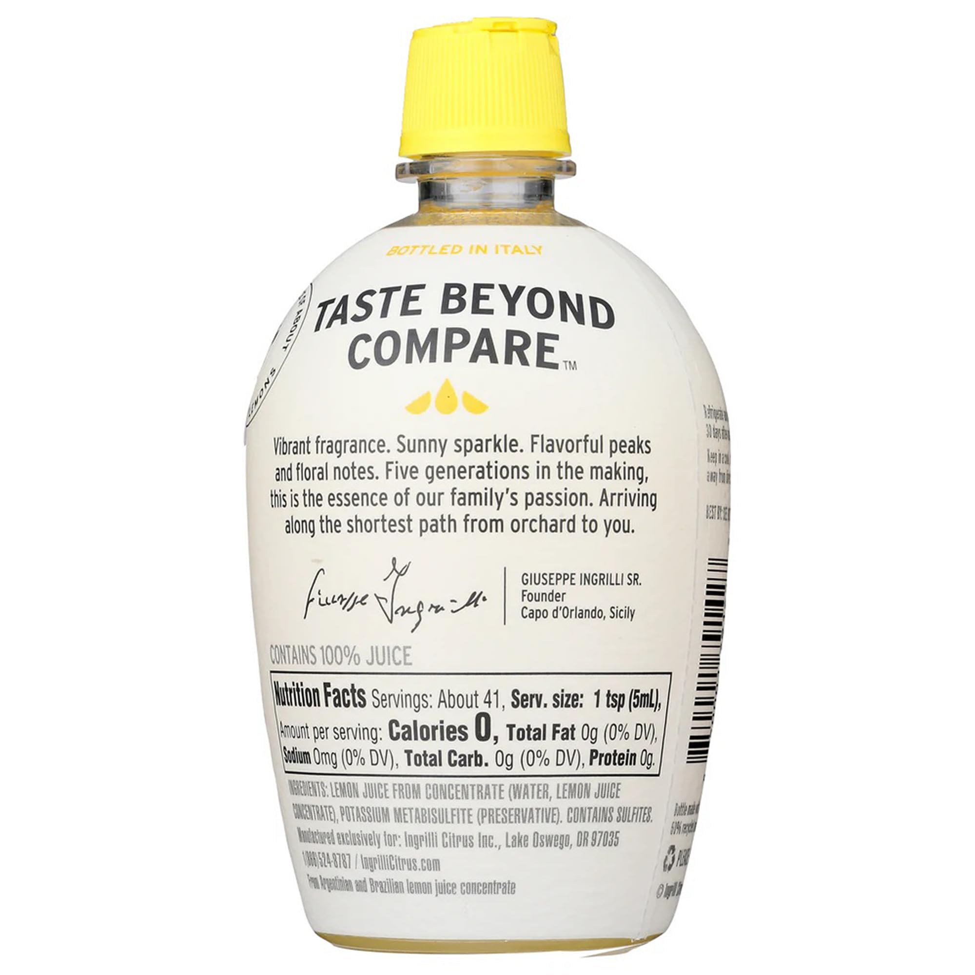 Ingrilli 100% Lemon Juice from Concentrate, 7 Fl Oz Bottle (Pack of 12)