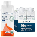 KATE FARMS Organic 1.2 Glucose Support Shake, Vanilla, 16g Protein, 27 Vitamins and Minerals, Meal Replacement, 8.45 oz (6 Pack)