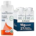KATE FARMS Organic 1.2 Glucose Support Shake, Vanilla, 16g Protein, 27 Vitamins and Minerals, Meal Replacement, 8.45 oz (6 Pack)