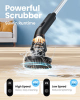 Topmako Electric Spin Scrubber, Upgraded IPX7 Cordless Cleaning Brush for Bathroom Shower, Household Cleaning Scrubber with 7 Brush Heads, Adjustable
