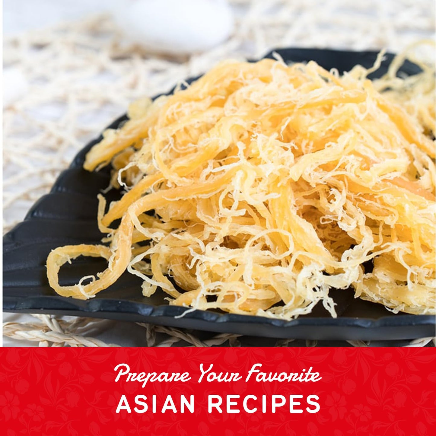 Shirakiku Prepared Shredded Squid | Saki Ika Plain Flavour Dried Squid | Savory Asian Seafood Snack, Low-Fat, Low-Calorie Dried Seafood Treat, 8 oz