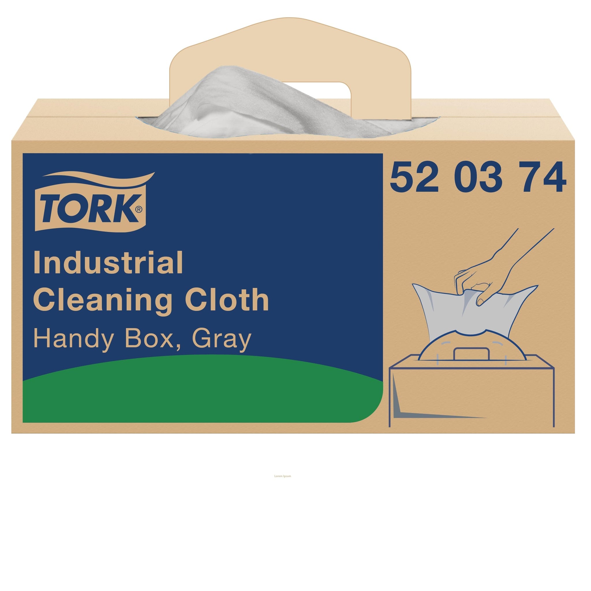 Tork Industrial Cleaning Cloth Gray W7, One-at-a-Time Dispensing, 1 x 210 Cloths, 520374