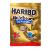 Haribo Goldbears Red, White & Blue Gummy Candy - Patriotic Fruit Flavored Gummies, Limited Edition Share Size Bag, Pack of 3