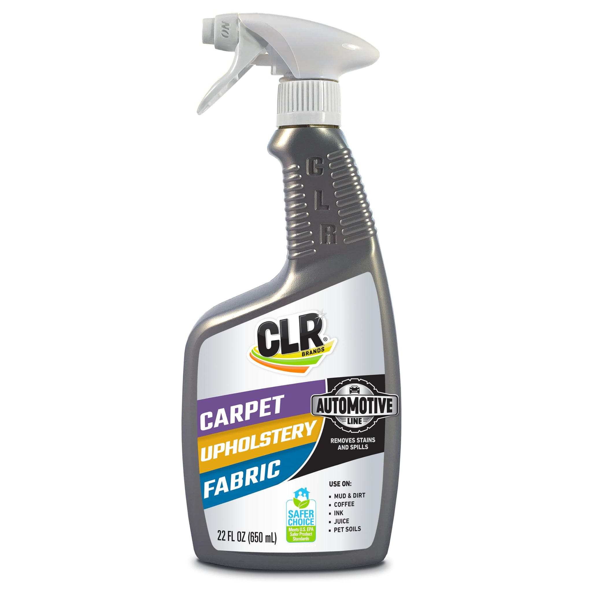 CLR Brands Automotive Carpet, Upholstery & Fabric Cleaner, 22 oz. Spray Bottle, Fast-Acting Stain Remover, Cleans Mud, Coffee, Ink, Blood and More