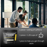 Maax Caffeine Energy Gum | 125mg of caffeine per piece | Tropical Mango | 125 total pieces per bag