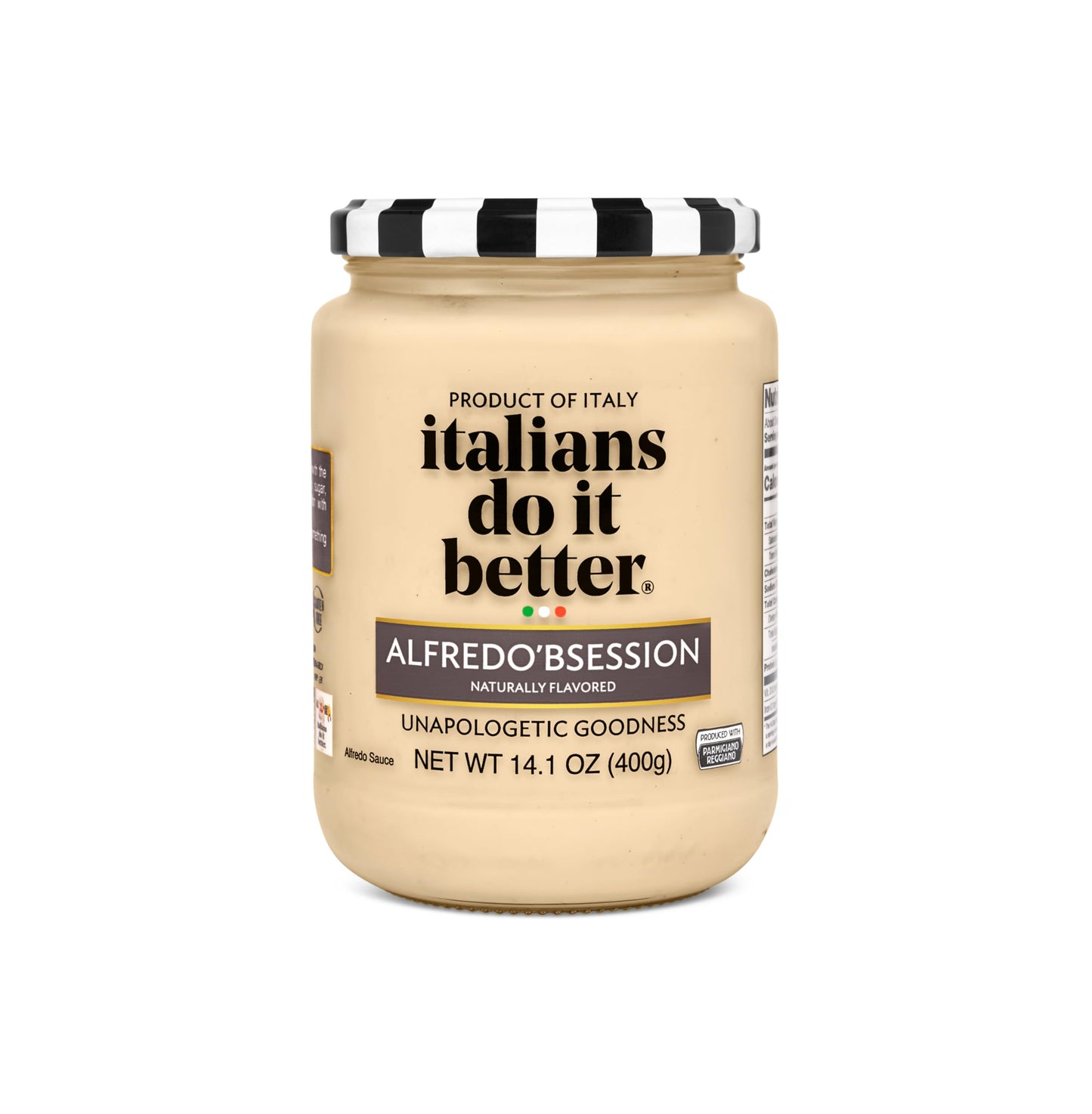 Italians Do It Better Alfredo'bsession Alfredo Sauce - Creamy Italian Recipe with Parmigiano Reggiano PDO, Olive Oil, Garlic & Onion - No Sugar Added