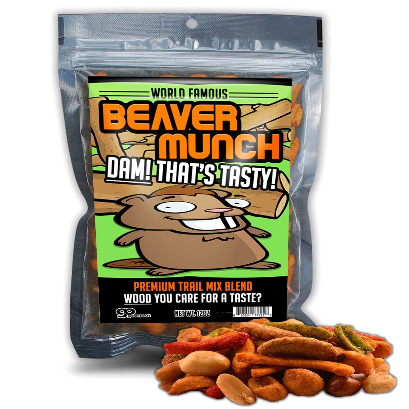 Beaver Munch Spicy Trail Mix - Healthy Gift Funny Trail Mix Gift Bag Resealable Funny Healthy Gifts Beaver Gifts Gag Gifts for Men Beaver Munch Trail