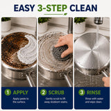 BIRZOO Remove Black Pot Cleaner Paste, Burnt Pot & Pan Bottom Cleaner for Black Residue, Burnt Grease & Stainless Steel Cleaner