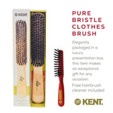 Kent CG1 Clothes Brush Cherrywood 100% Natural Black Bristle and Lint Remover Especially for Jeans or Corduroy Garments for Keeping Fabrics Free from
