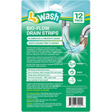 L-Wash Bio-Flow Drain Strips - 24 Strips | Drain Cleaner & Odor Remover Drain Sticks