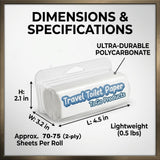 ToGo Toilet Paper (2 Pack)- Coreless Rolls in Enclosed Plastic Dispenser Case- Biodegradable & Septic Safe-Ideal for Camping, Hiking and International