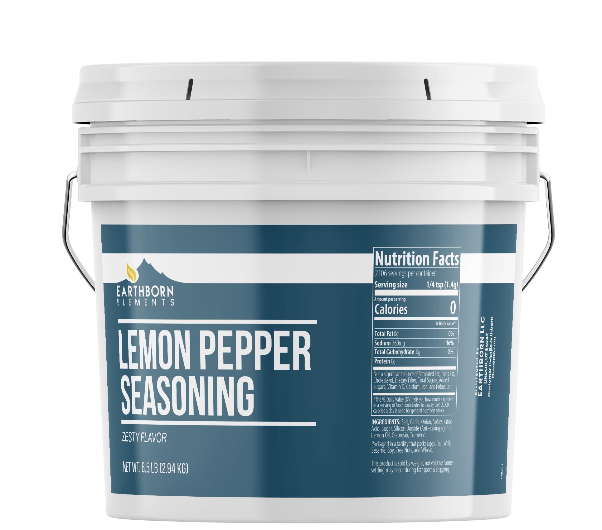 Earthborn Elements Lemon Pepper Seasoning 1 Gallon, Spice Blend, Zesty Flavor