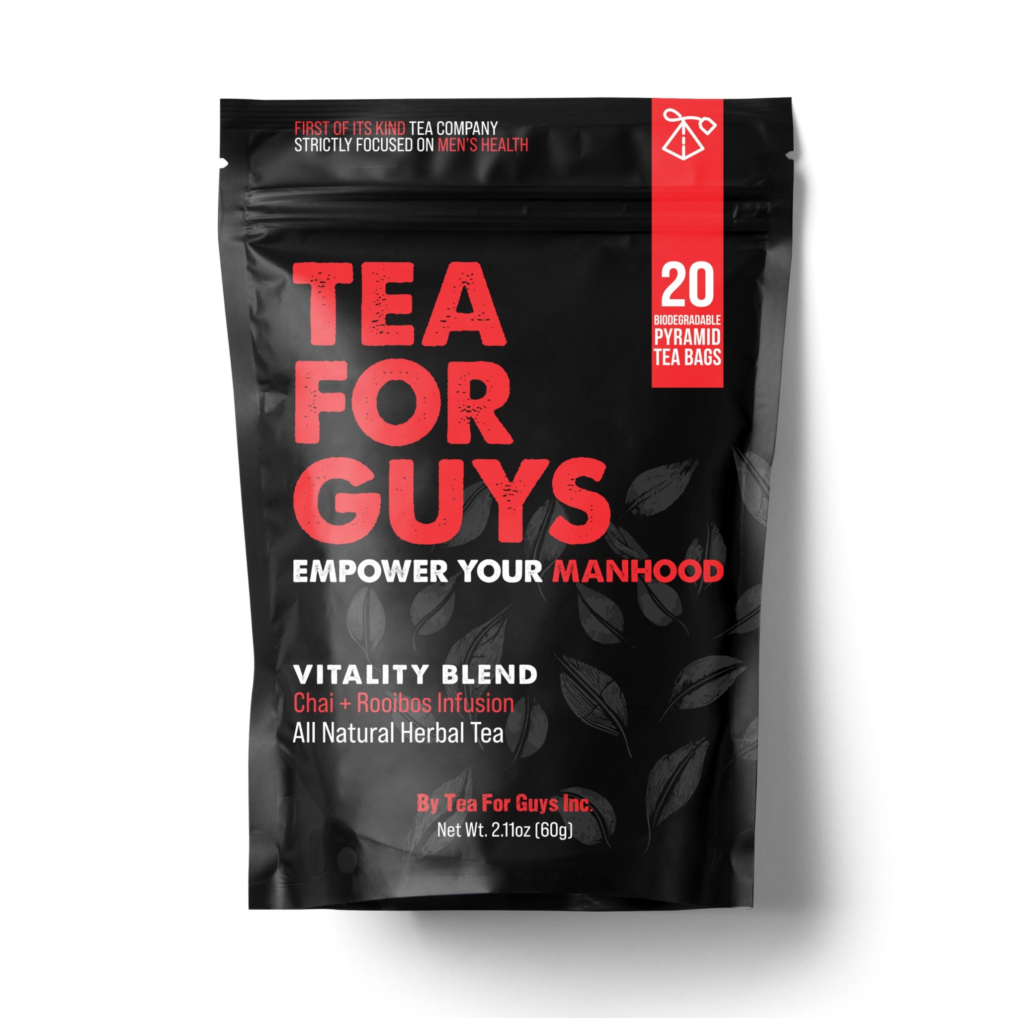 Tea For Guys: Vitality Blend - Natural Support for Testosterone, Libido, Male Fertility and overall Male Vitality | Herbal Tea for Mens Wellness - 20