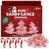 Christmas Mini Candy Canes Classic Red & White Peppermint Flavor for Holiday Family Indulgement - Small Candy Canes Individually Wrapped for Kids