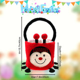 DearSun Exquisite Embroidery ! Personalized Plush Ladybird Basket Easter Egg Hunting Basket with Embroidery Name (Plush Ladybird Basket)
