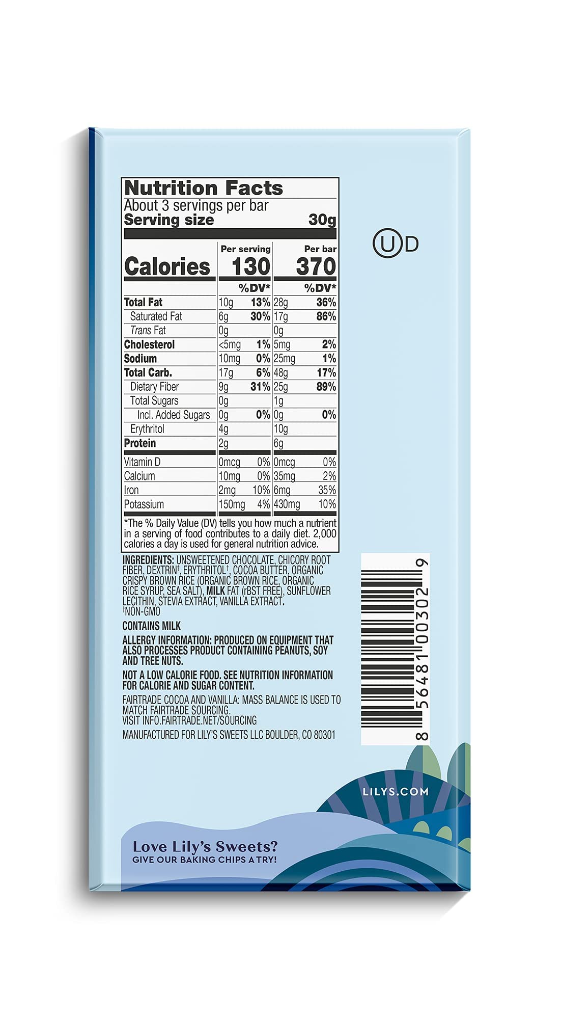 Lily's Chocolate Variety Pack | Stevia Sweetened, No Added Sugar, Low- Carb, Keto Friendly | 6 Flavors, 1 Bar each | Sampler, Gift Set