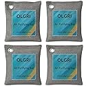 Charcoal Air Purifier Bags by OLGRI - Natural Odor Absorber for Cars, Bathrooms, Closets, Shoes & Pets - 4-Pack Bamboo Deodorizer with Activated