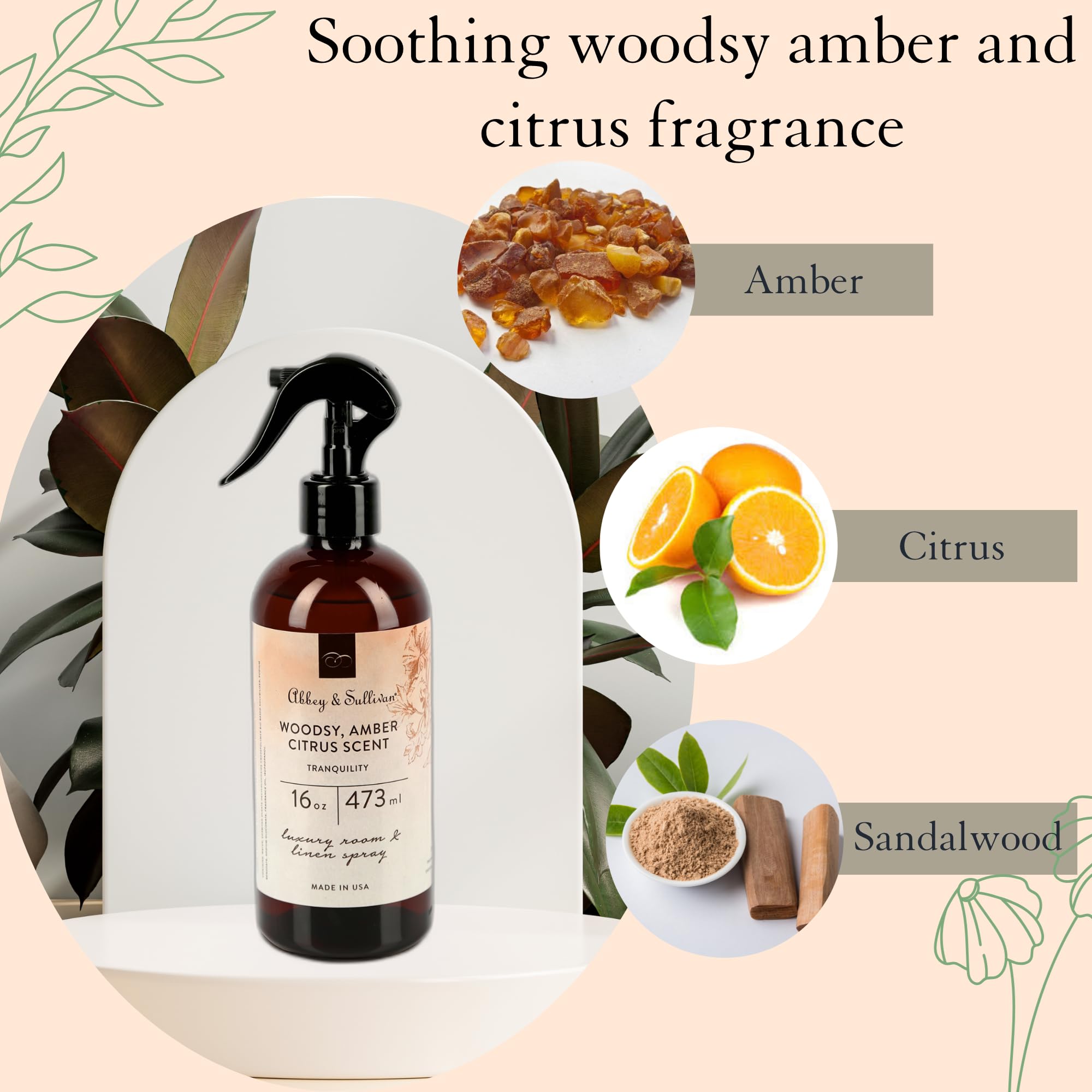 Abbey & Sullivan Linen Spray, Tranquility, 16 oz