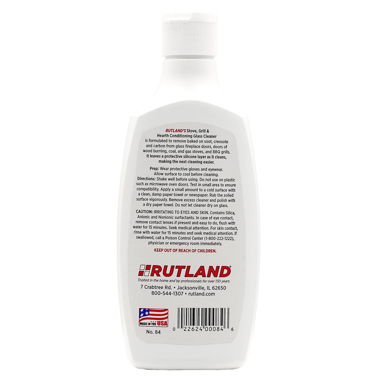 Rutland Hearth and Grill Conditioning Glass Cleaner, USA-Made Fireplace and Wood Stove High Temperature Glass & Stovetop Cleaner, RTV Silicone