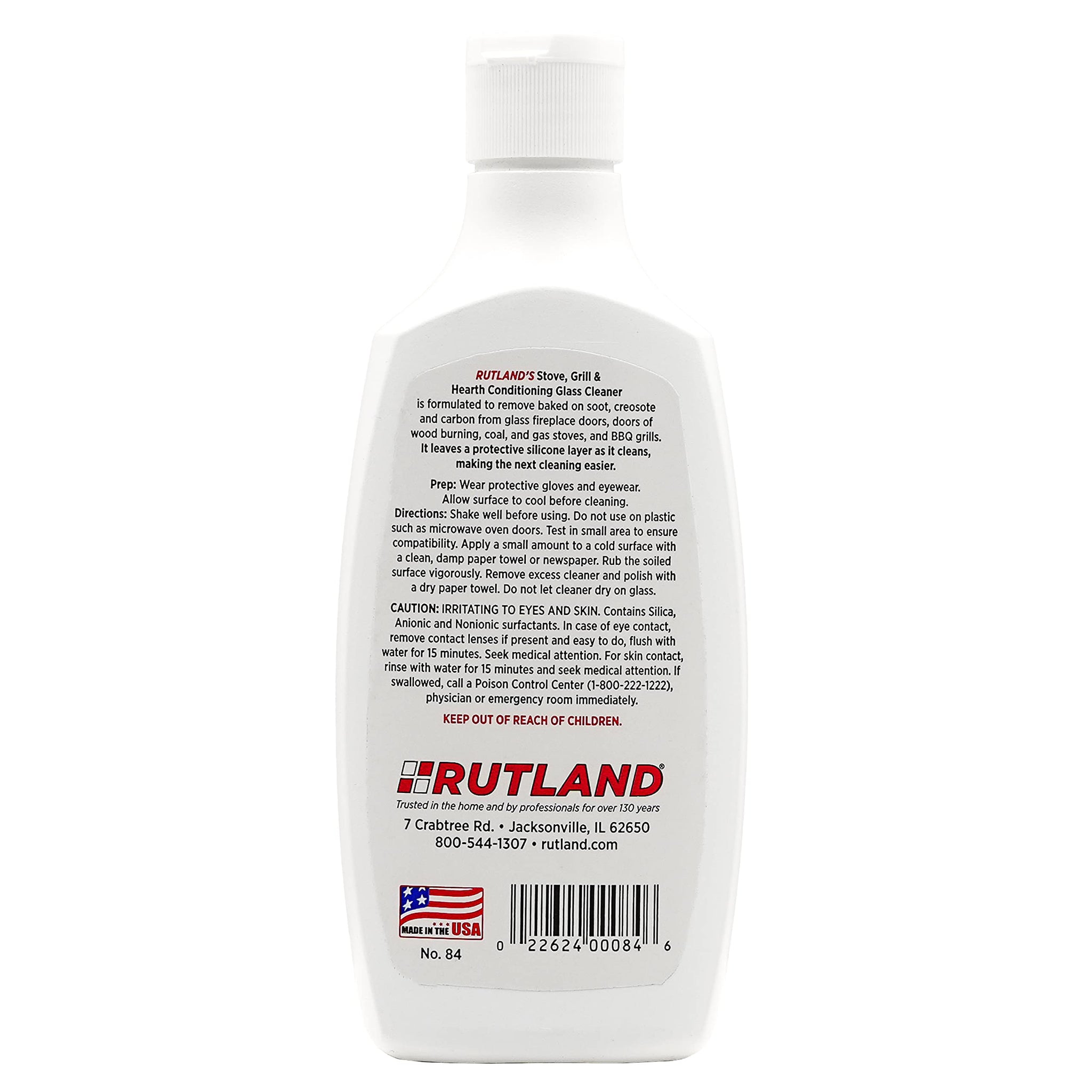 Rutland Hearth and Grill Conditioning Glass Cleaner, USA-Made Fireplace and Wood Stove High Temperature Glass & Stovetop Cleaner, RTV Silicone